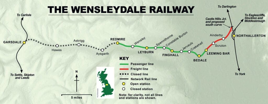 Heritage Profile The Wensleydale Railway   Wensleydale Map 1024x399 